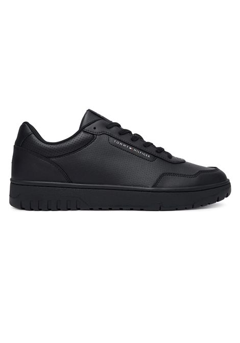 Tommy Hilfiger Basket Core Leather Shoes Black Men TOMMY HILFIGER | Sneakers | FM0FM05927-BDS
